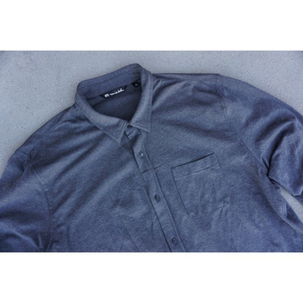 Travis Mathew Men's XXL Button Up Shirt Blue Casual Light Weight‎ Performance